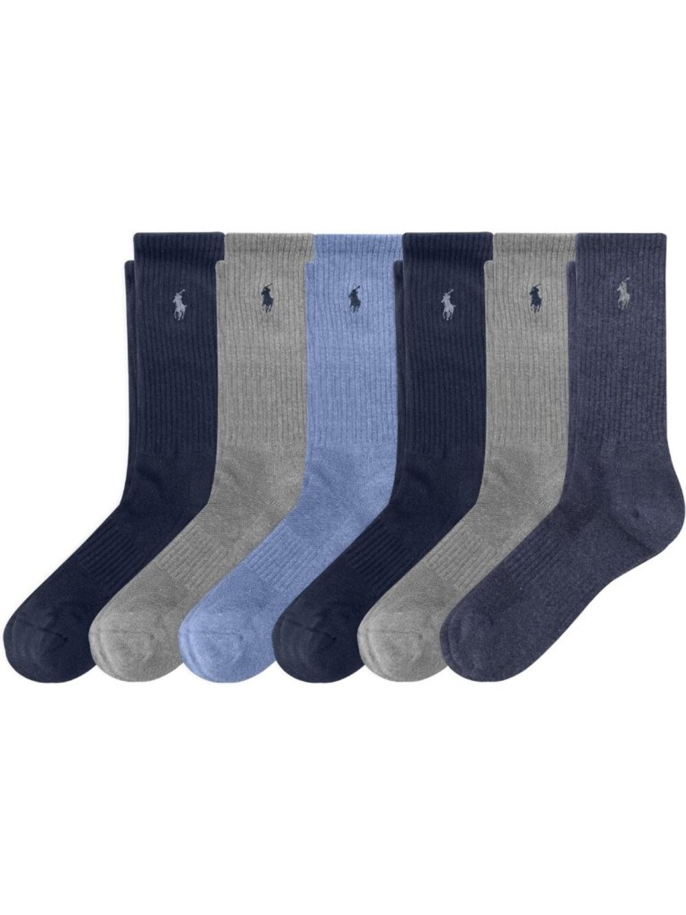 Men's Athletic Performance Cotton Crew Socks - 6 Pairs, Breathable & Comfortable